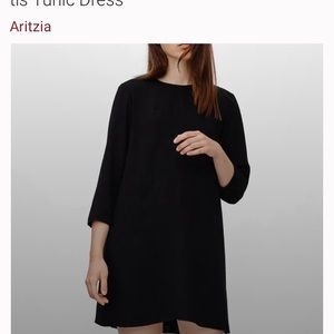 Aritzia wilfred lined tunic dress long sleeve sz medium M black white
